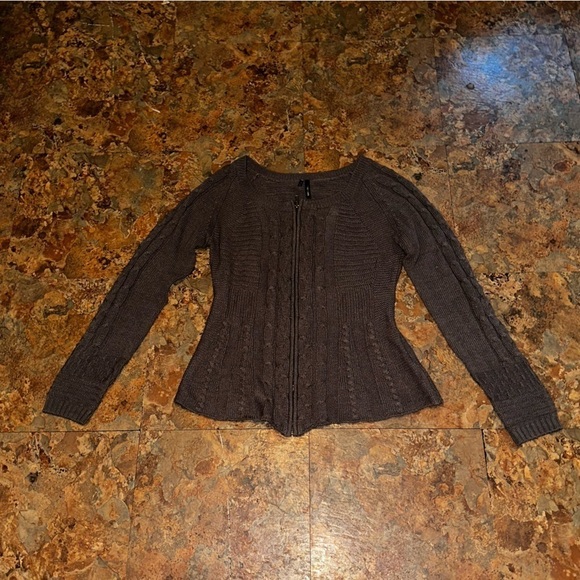 Maurices Women’s Sweater Cardigan Jacket Size Medium Purple Taupe - Picture 2 of 8